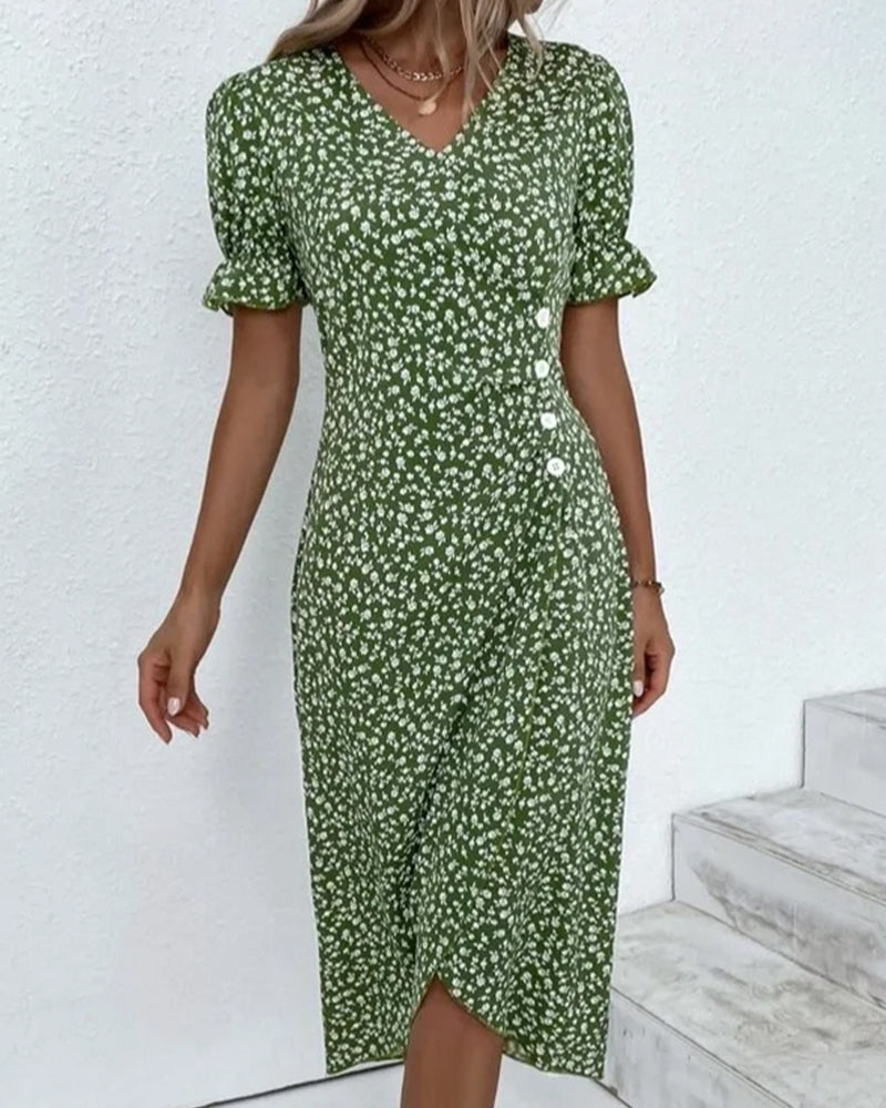 Daysi - Robe à Imprimé Floral en V