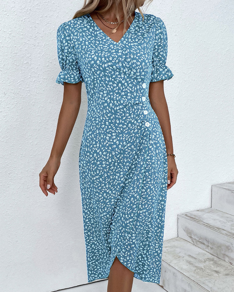 Daysi - Robe à Imprimé Floral en V