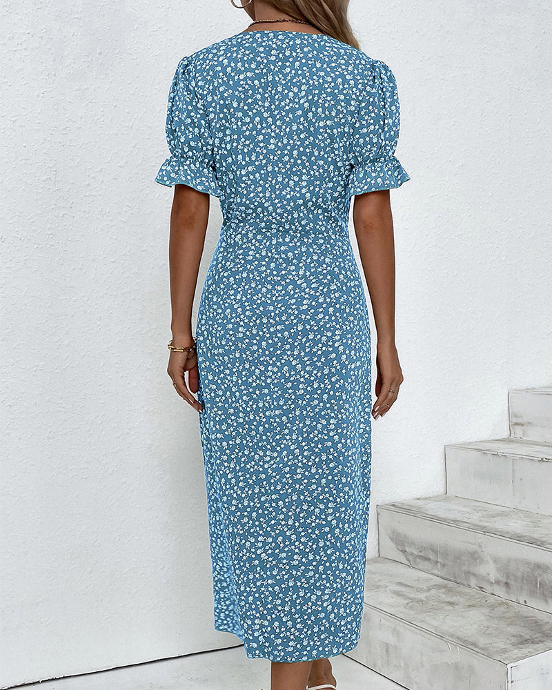 Daysi - Robe à Imprimé Floral en V
