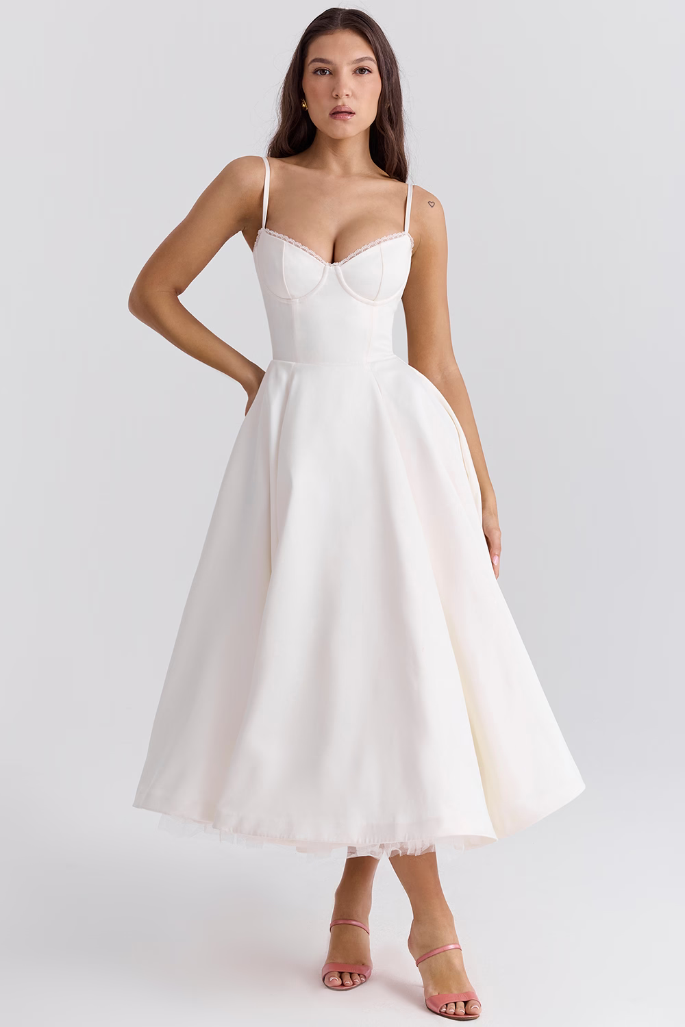 Valentina - Robe Midi Chic avec Doublure en Tulle