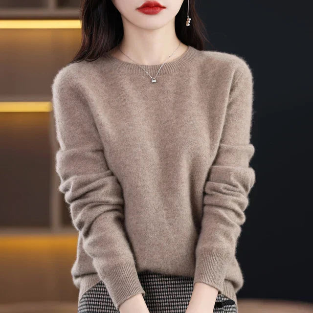 Julieta – Pull texturé à col rond au style féminin