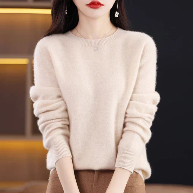 Julieta – Pull texturé à col rond au style féminin