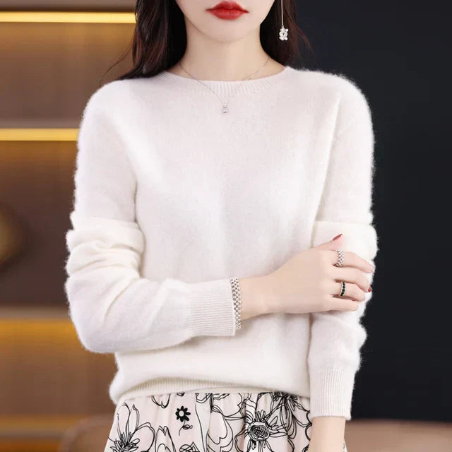 Julieta – Pull texturé à col rond au style féminin