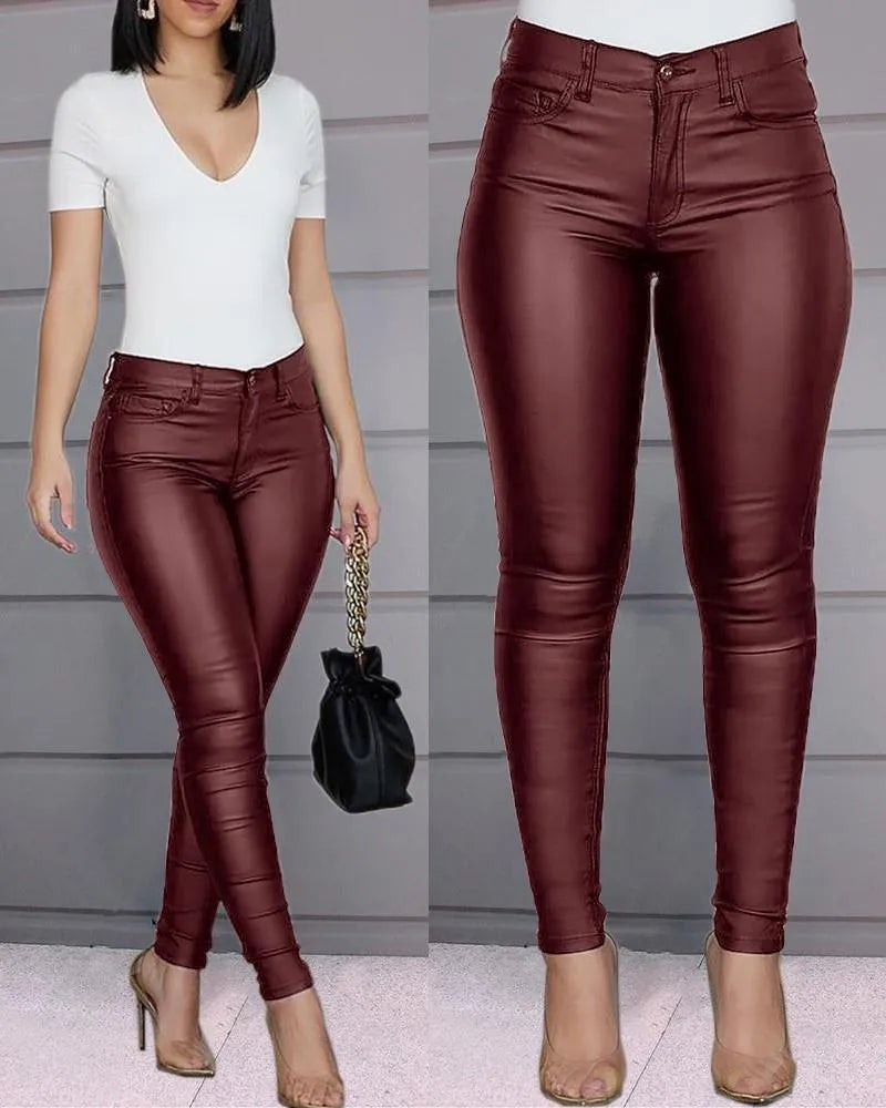 Anelies - Pantalon pour femme en similicuir