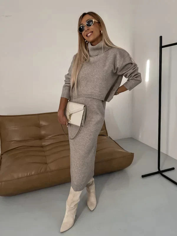 Ensemble Solagne - Robe et Pull Col Montant
