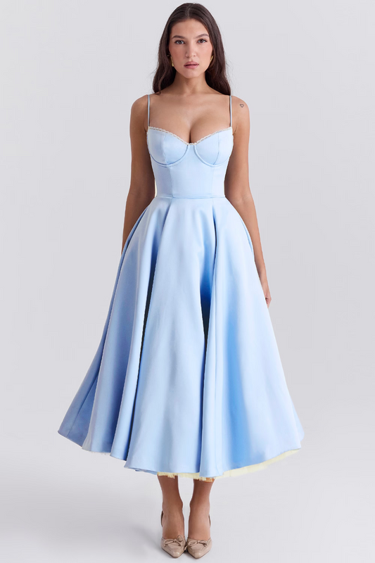 Valentina - Robe Midi Chic avec Doublure en Tulle