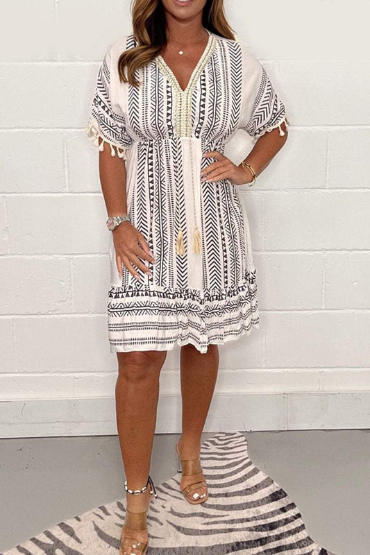 Aurora - Robe Décontractée Imprimée à Col V