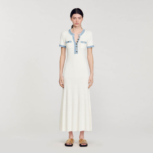 Nora – Robe longue texturée au style fluide et féminin