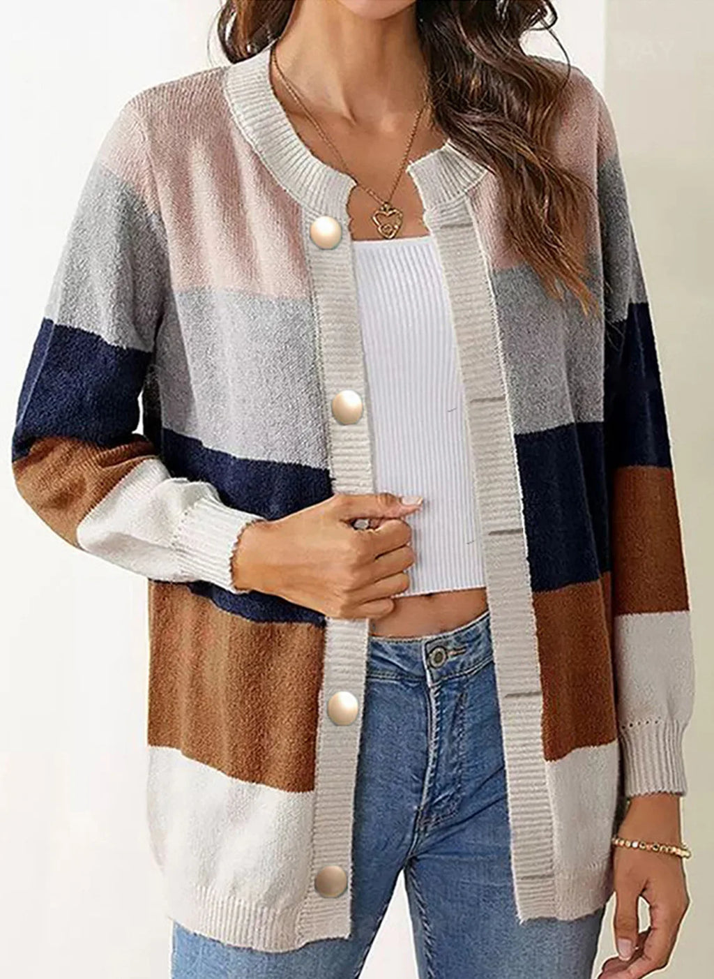 Bernice - Pull Boutonné Confortable et Léger