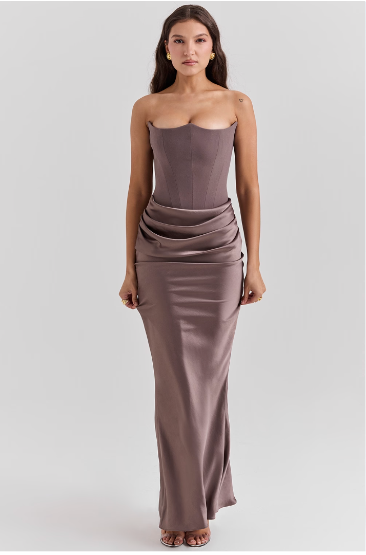 Shayla - Robe Maxi Élégante Sans Manches Style Corset