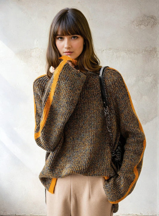 Britani – Pull texturé à col montant