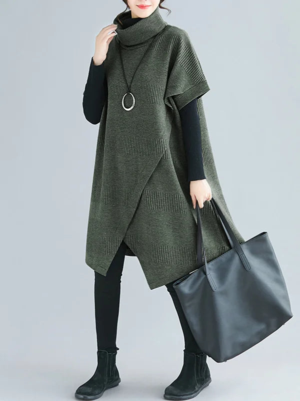 Bega – Robe fluide à col haut asymétrique