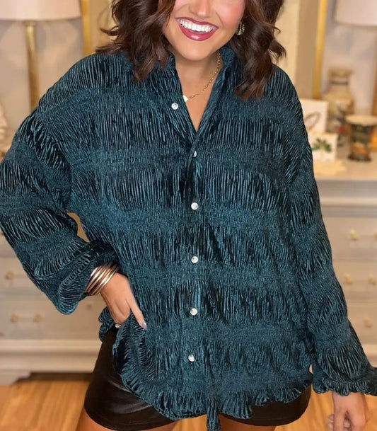 Charlotte – Top froncé au style raffiné et féminin