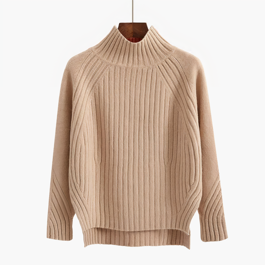 Dina – Pull doux en maille avec col montant élégant