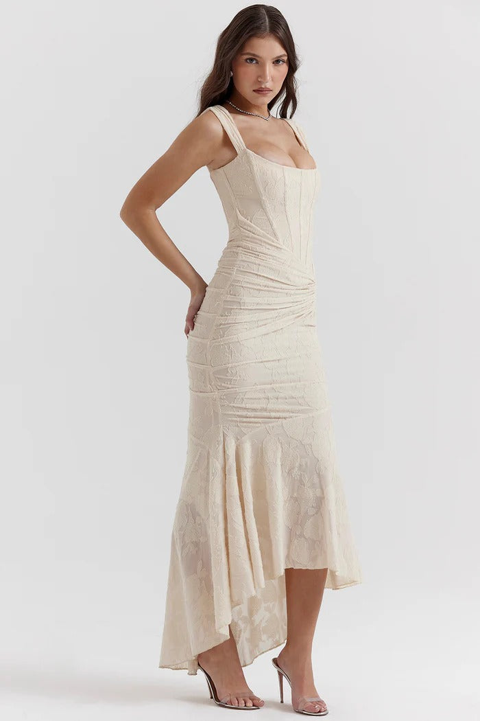 Margot – Robe longue sans manches à la coupe sirène élégante