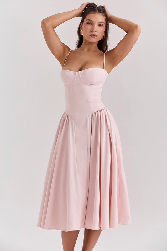 Brisa – Robe midi structurée à l’allure ballerine