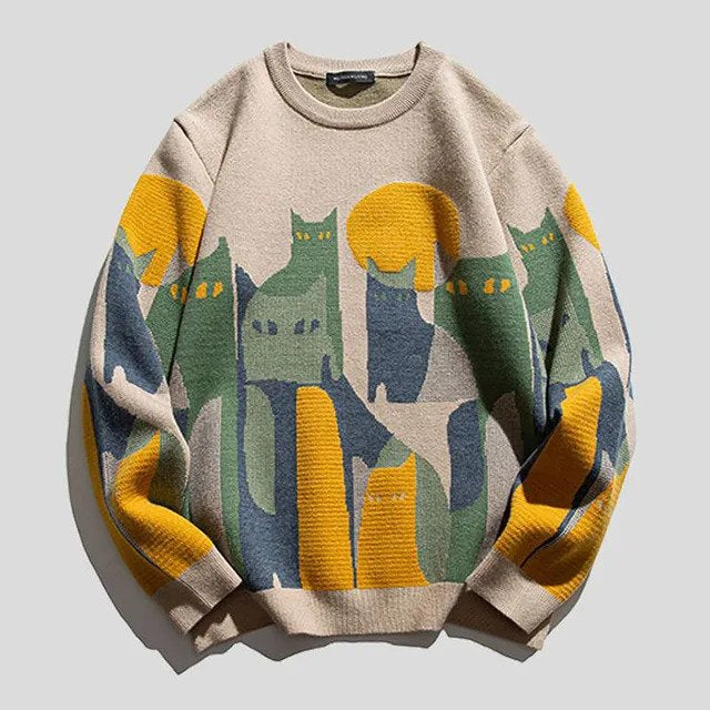 Julie - Pull avec motif de chat douillet