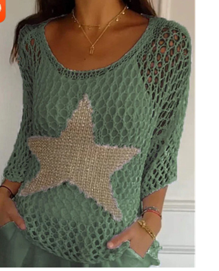 Lianne - Haut en tricot élégant à imprimé étoilé