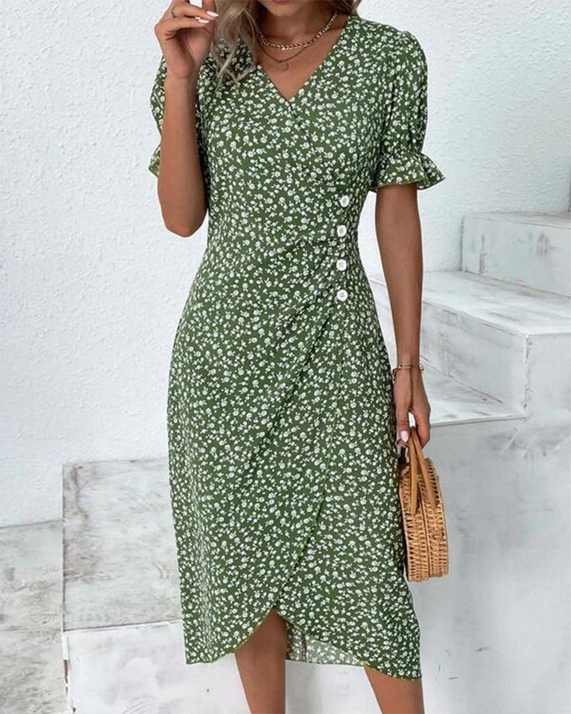 Daysi - Robe à Imprimé Floral en V