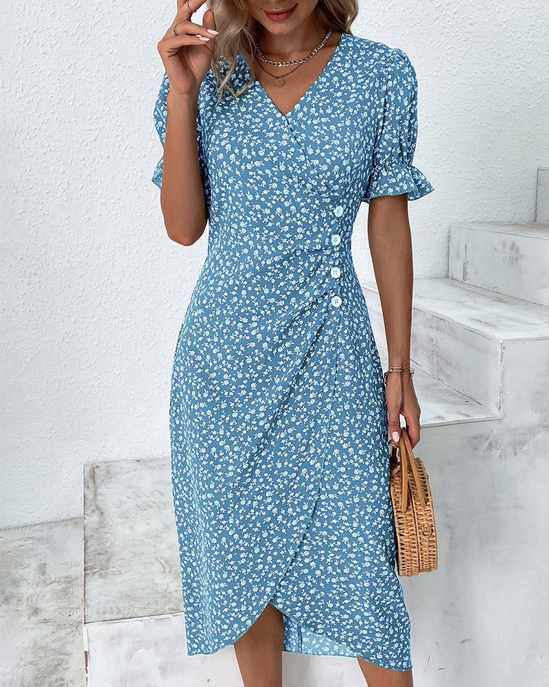 Daysi - Robe à Imprimé Floral en V