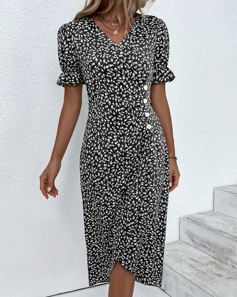 Daysi - Robe à Imprimé Floral en V
