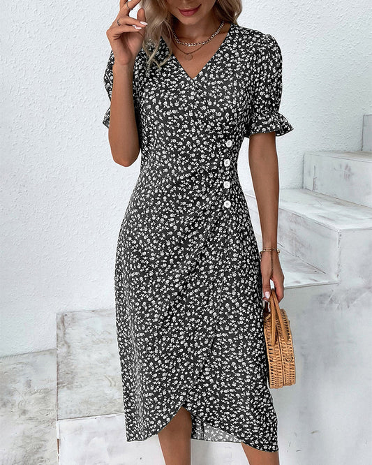Daysi - Robe à Imprimé Floral en V