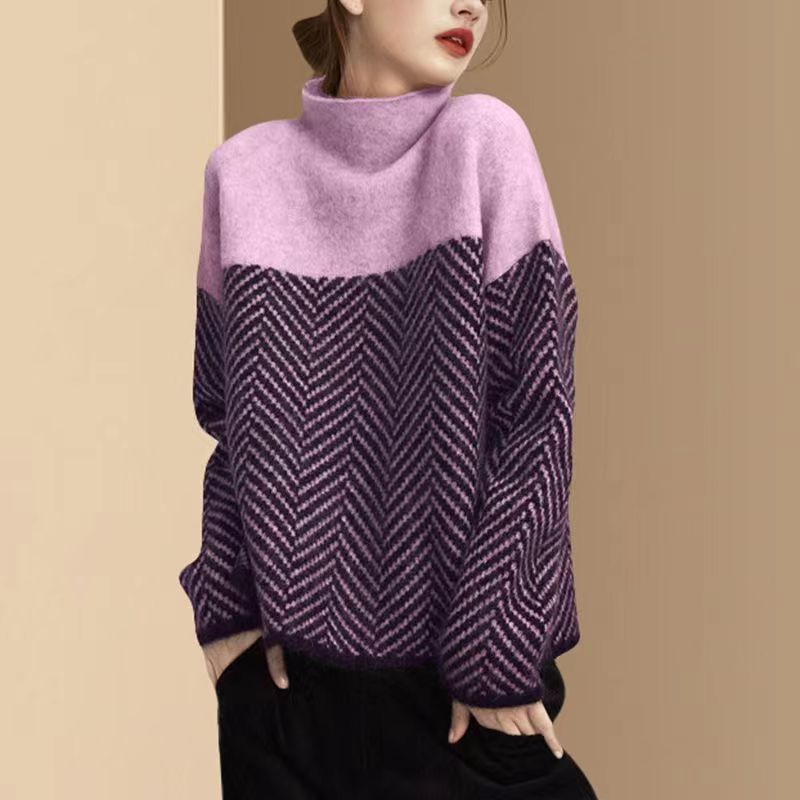 Alicha – Pull à col montant au style doux
