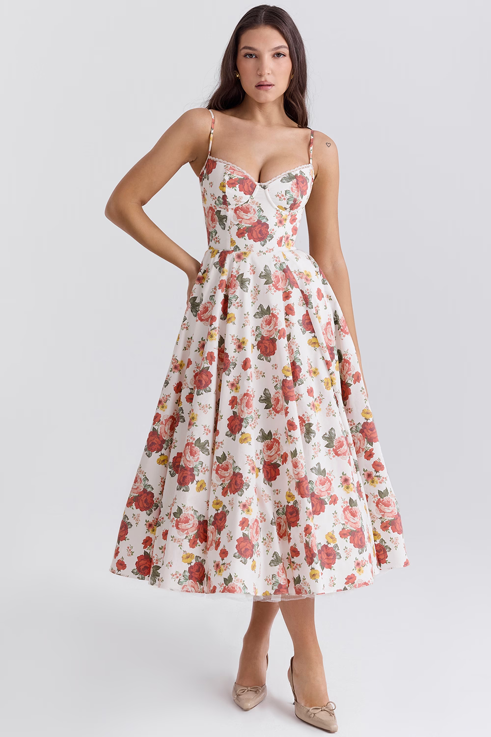 Valentina - Robe Midi Chic avec Doublure en Tulle