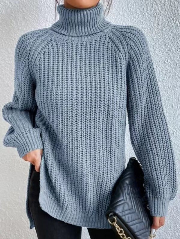 Rosella – Pull chic à col montant texturé