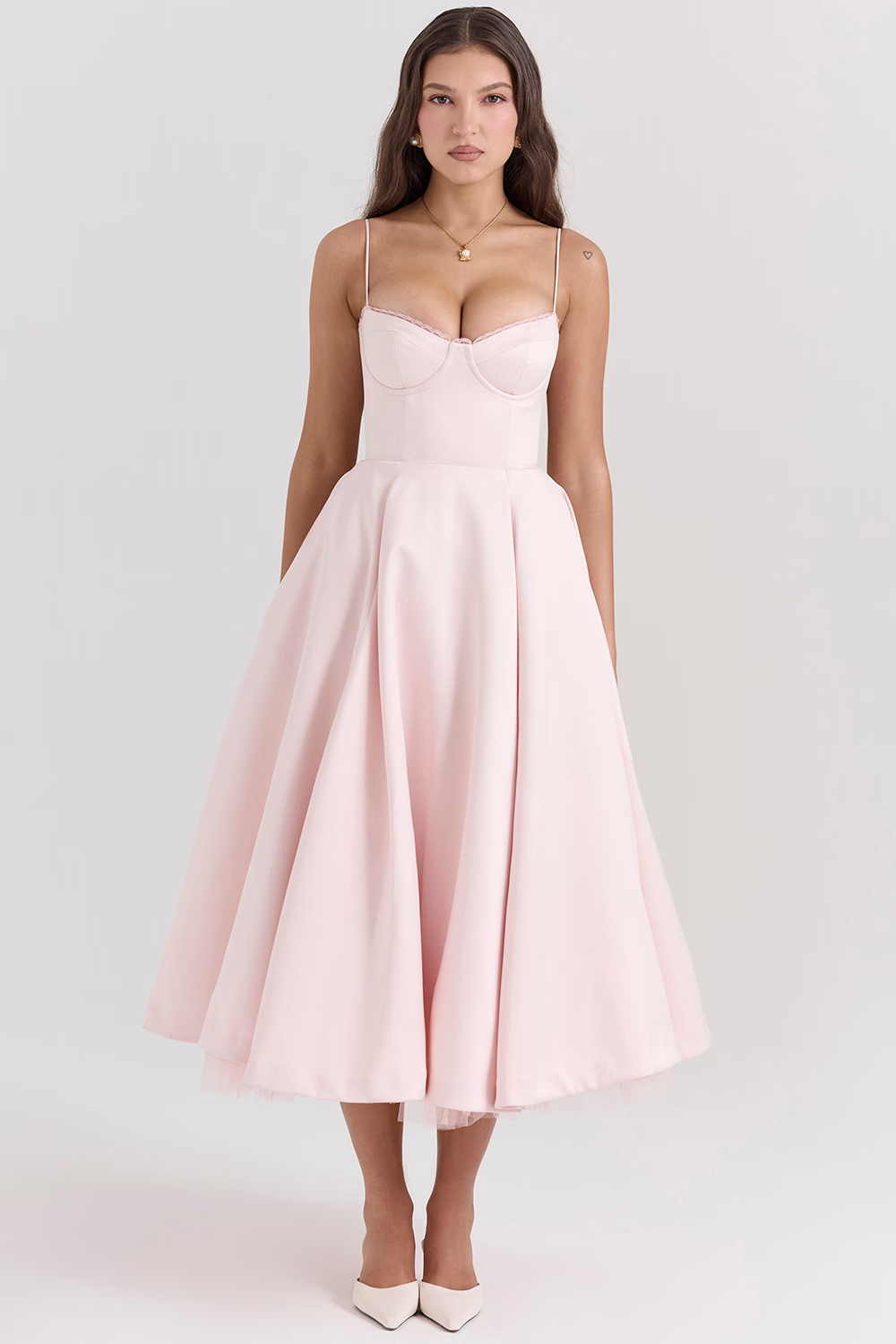 Valentina - Robe Midi Chic avec Doublure en Tulle