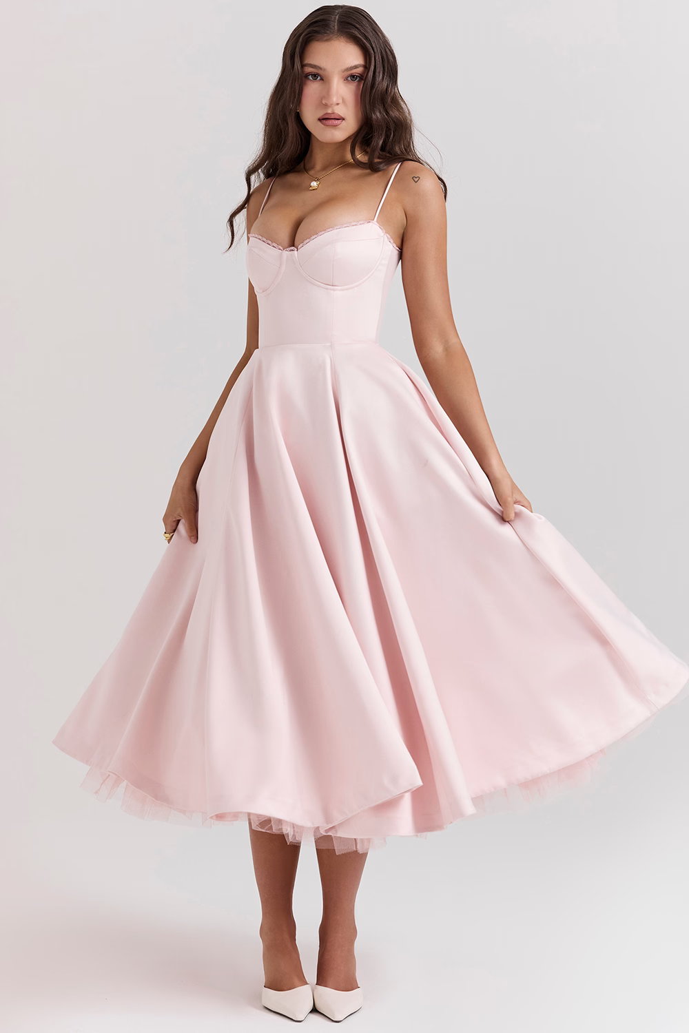 Valentina - Robe Midi Chic avec Doublure en Tulle