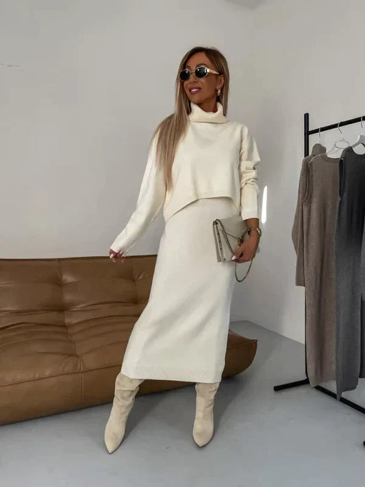 Ensemble Solagne - Robe et Pull Col Montant