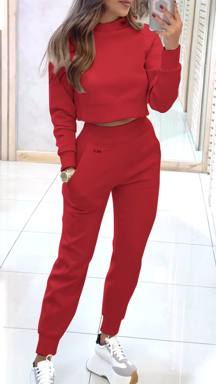 Monica - Ensemble pantalon et pull à col roulé