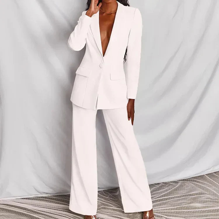 Jolie - Ensemble Blazer et Pantalons Décontracté