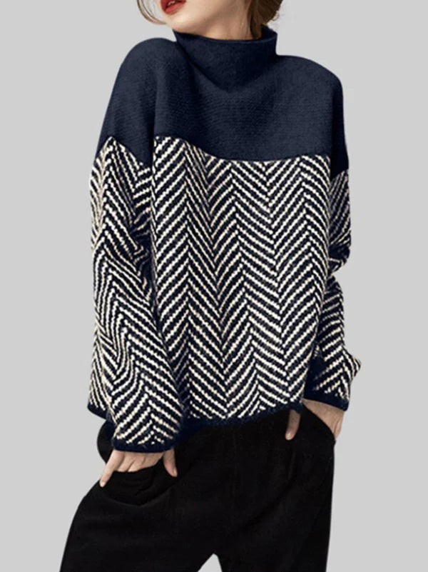 Alicha – Pull à col montant au style doux