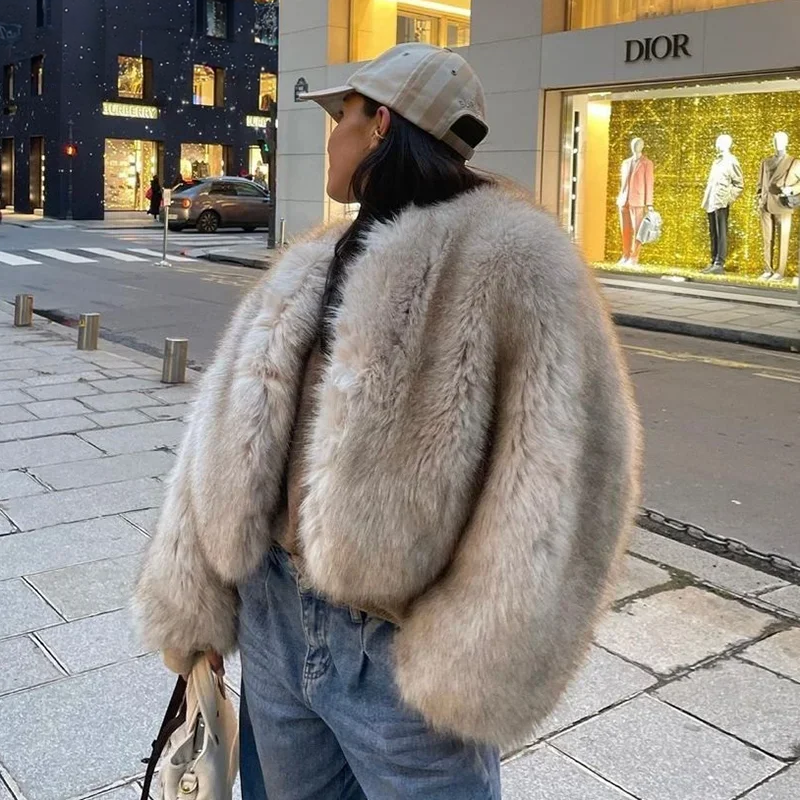 Grace - Veste au style fausse fourrure à effet renard