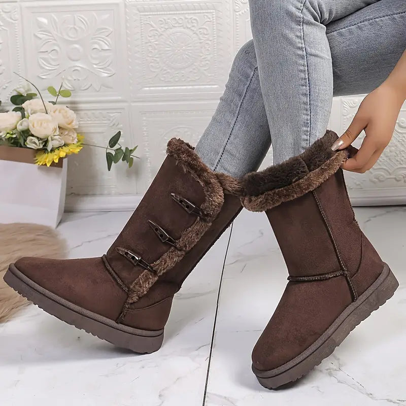 Jadiya – Bottes avec doublure style polaire
