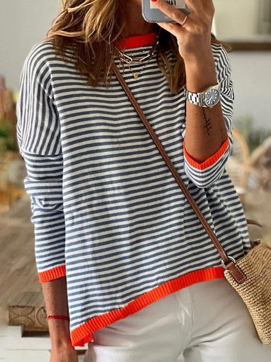 Manon – Chemise à manches longues au motif rayé