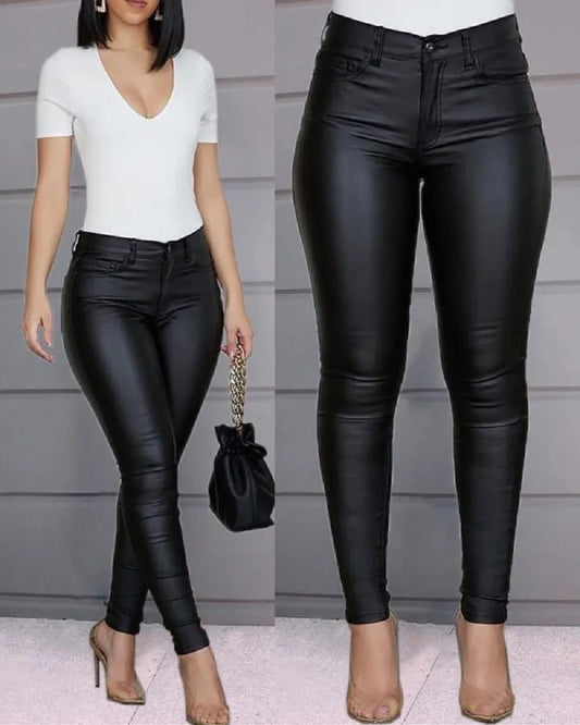 Anelies - Pantalon pour femme en similicuir