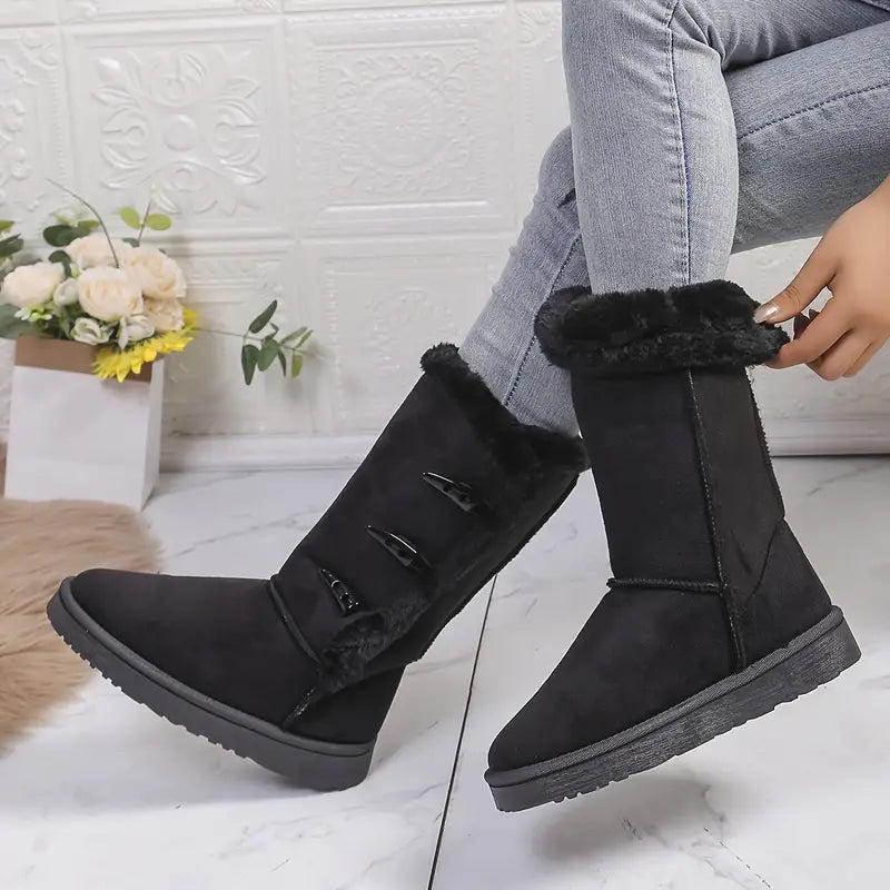 Jadiya – Bottes avec doublure style polaire