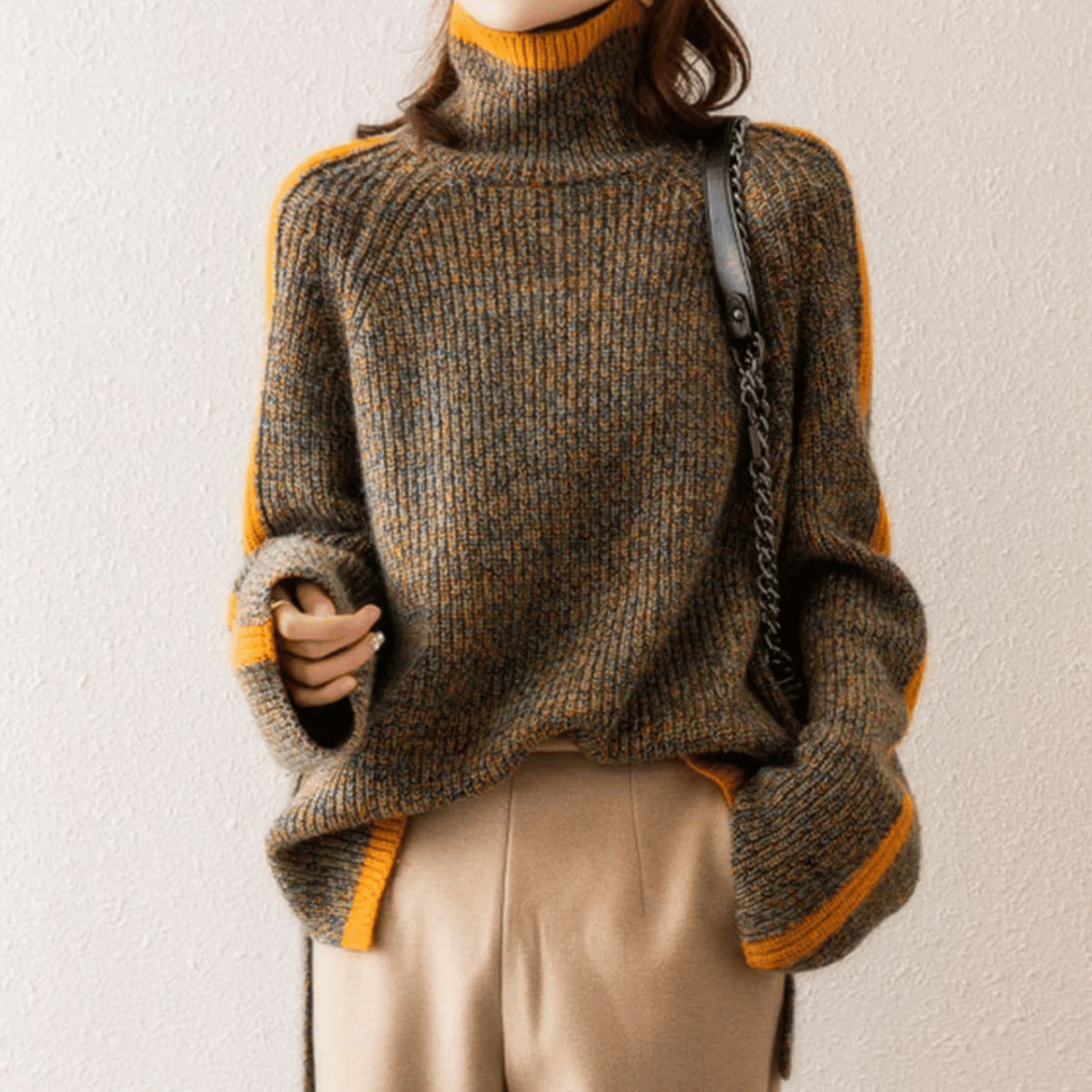 Britani – Pull texturé à col montant