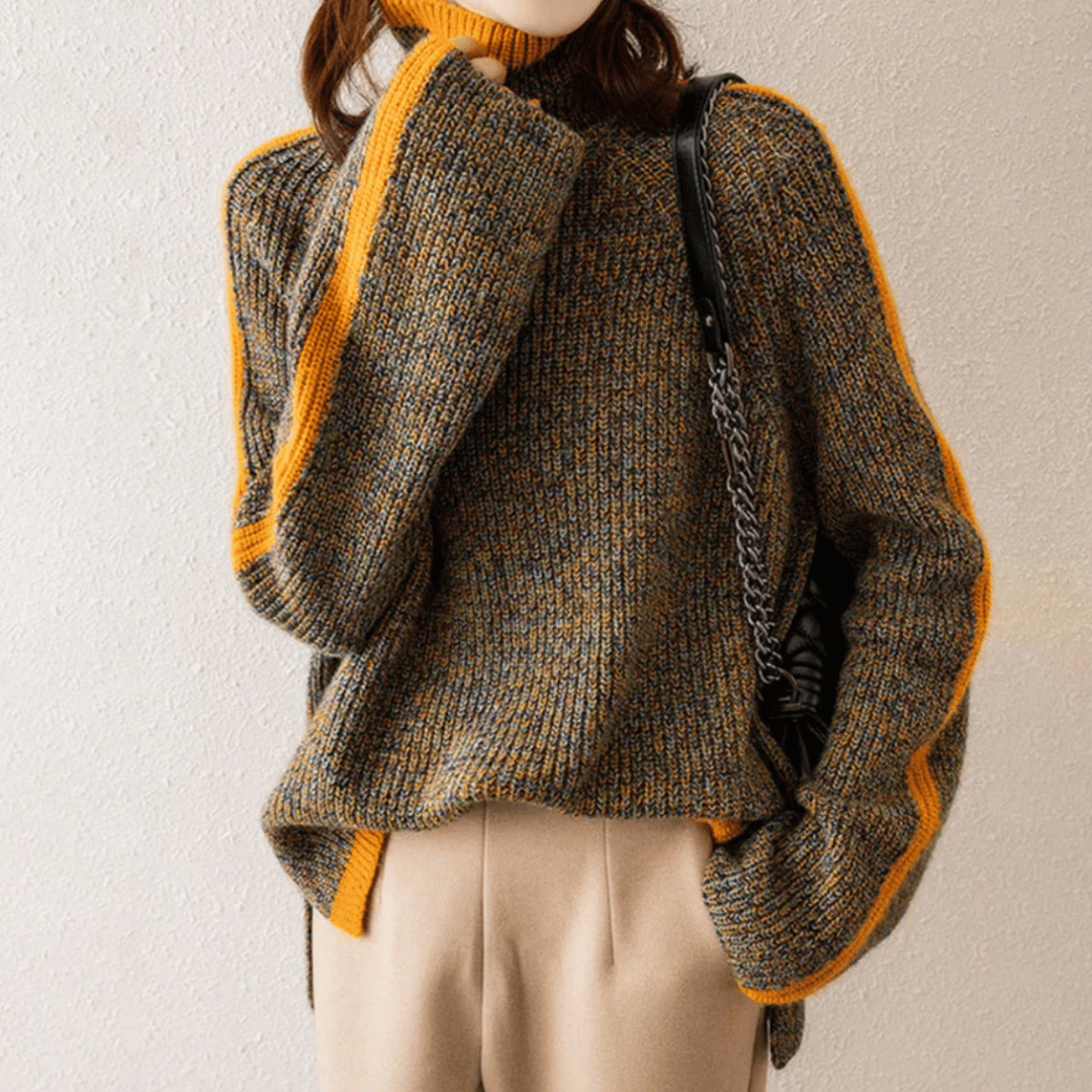 Britani – Pull texturé à col montant