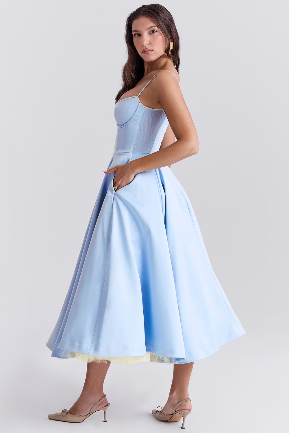 Valentina - Robe Midi Chic avec Doublure en Tulle