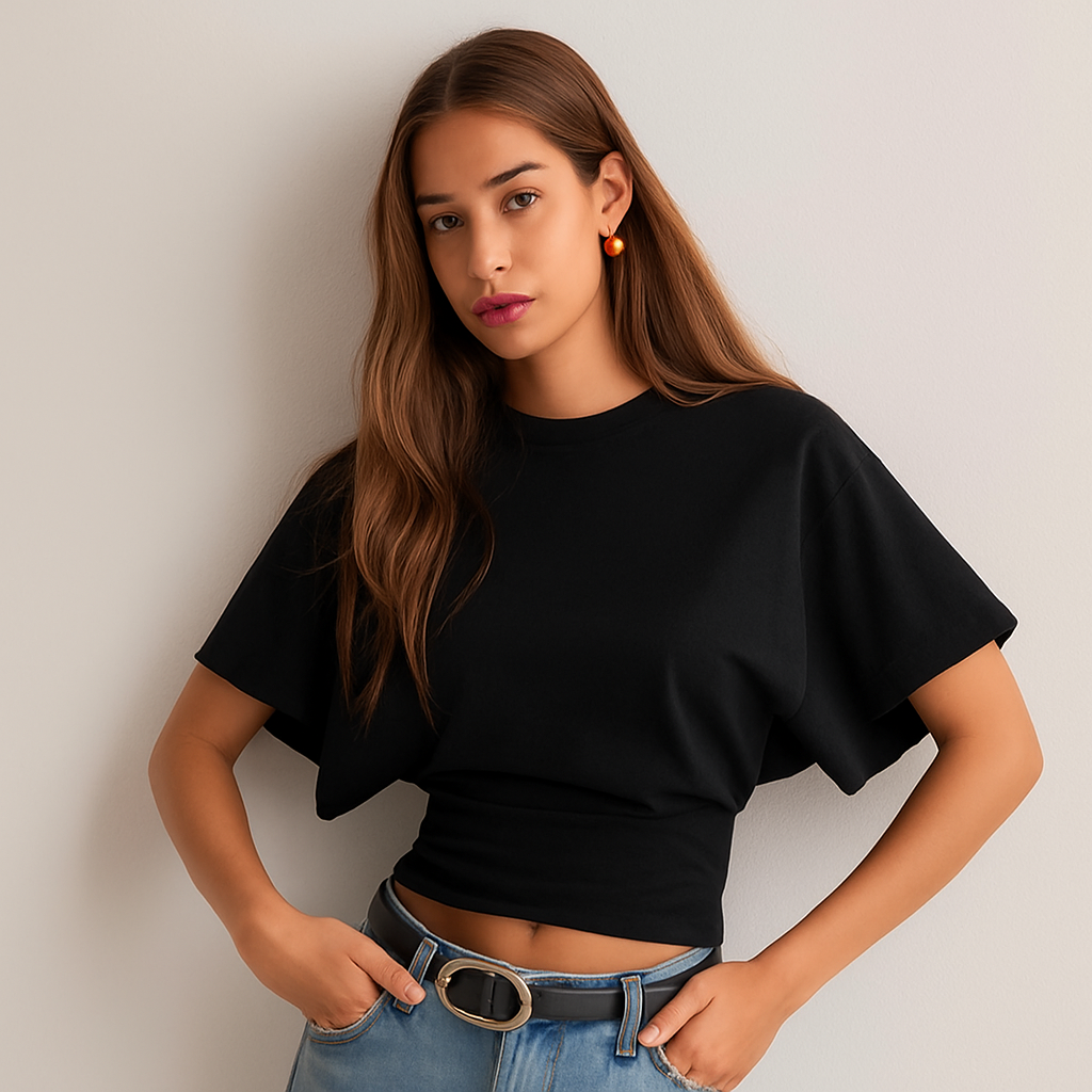 Addison - T-Shirt à Manches Amples - Marron - S - Elise Marseille