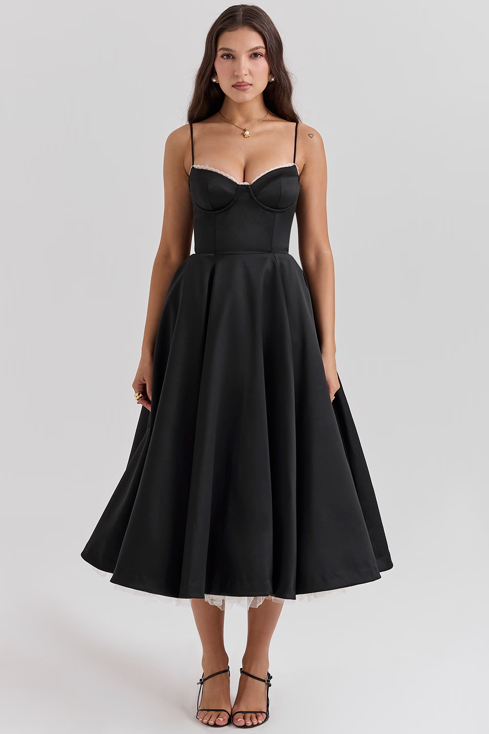 Valentina - Robe Midi Chic avec Doublure en Tulle