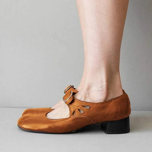 Briana - Chaussures à Boucle à Talons Bas pour Femmes