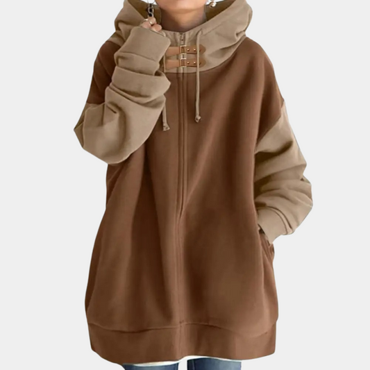 Aveline - Pull Ample avec Fermeture Éclair et Capuche