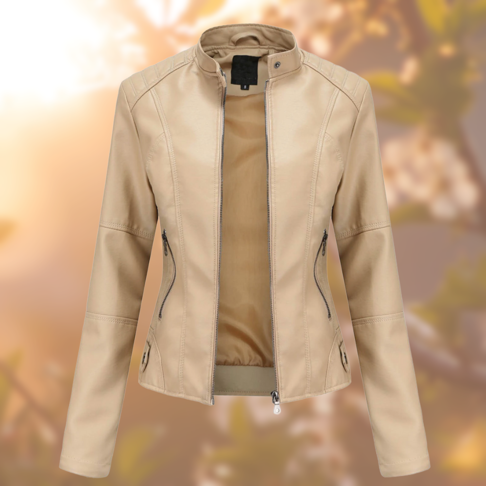 Cara™ - Veste en Cuir Style Biker pour Femmes