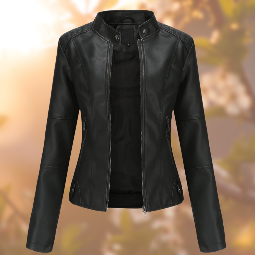 Cara™ - Veste en Cuir Style Biker pour Femmes