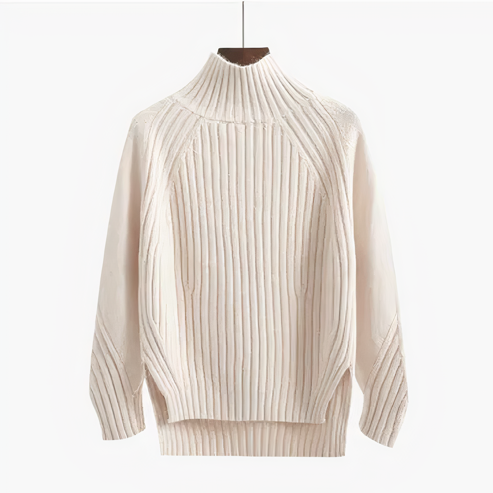 Dina – Pull doux en maille avec col montant élégant